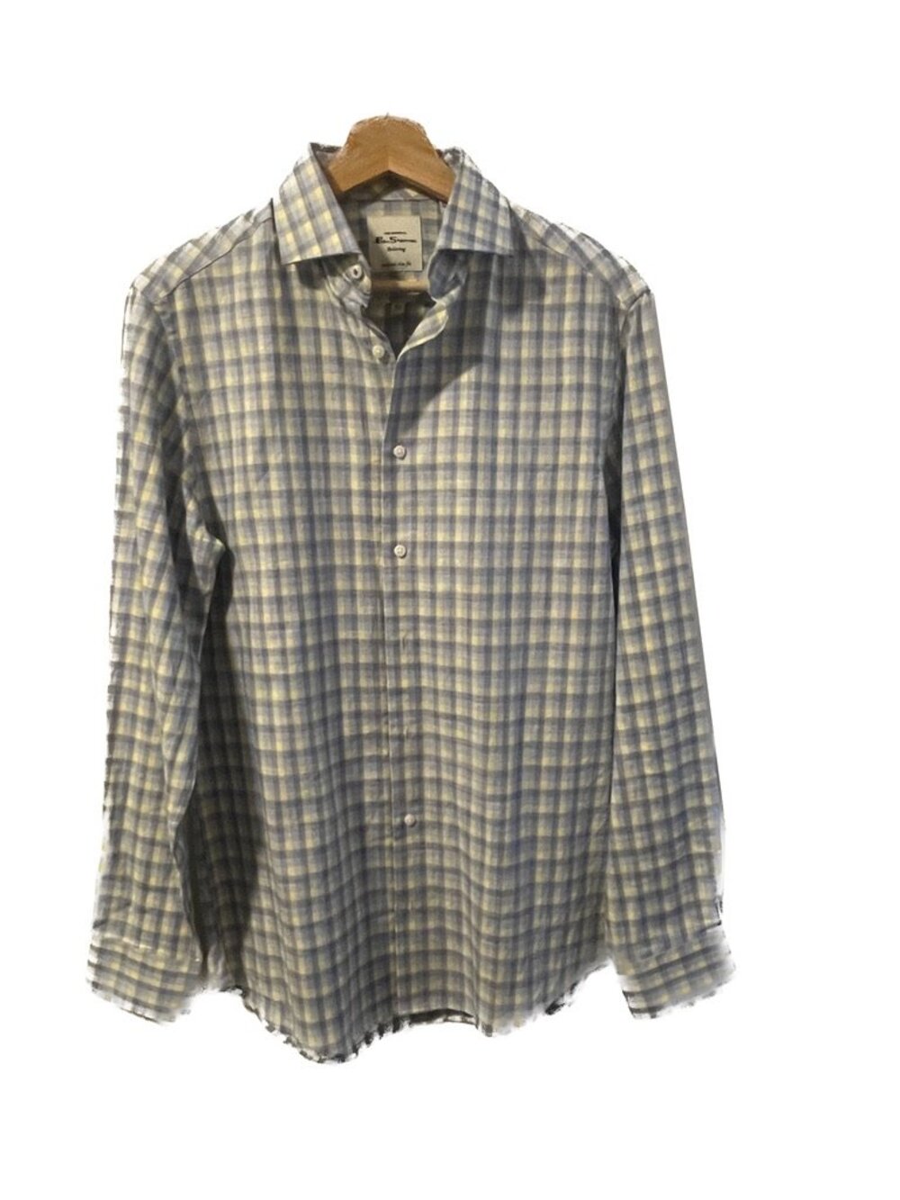 Ben Sherman Tailored Slim Fit Gingham Dress Shirt - Size 14.5